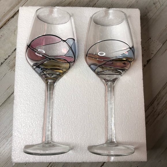 Hand Painted 15oz Wine Glass Set of 2 - Picture 5 of 8